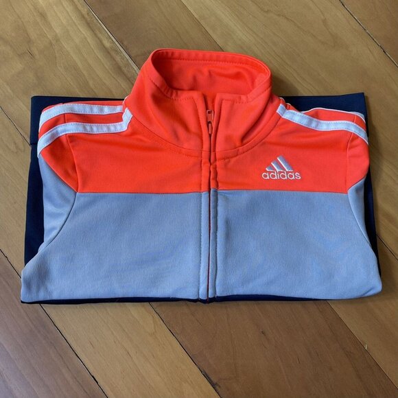 Adidas 2T Blue, Grey and Orange Track Jacket - Picture 1 of 5